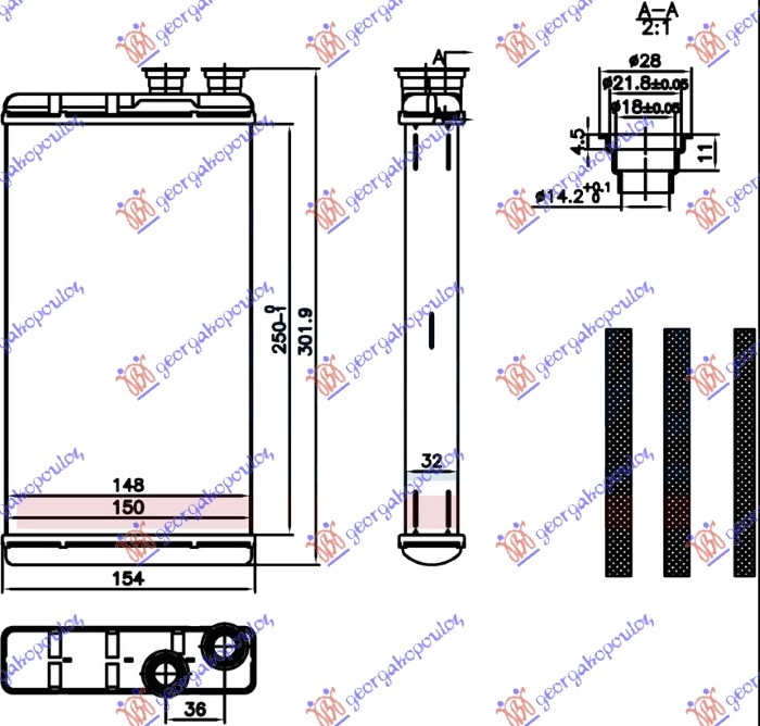 Audi a4 15-18 GREJAC KABINE (BR) (250x150x32)