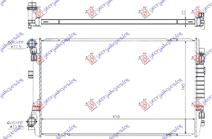 Audi a3 3d/sportback 12-16 HLADNJAK MOTORA 1.2TSI (65x44x2.2)