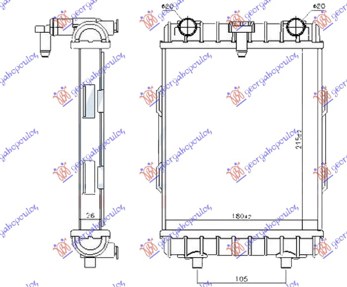 Audi a3 3d/sportback 12-16 HLADNJAK DODATNI 2.0BEN S3 (215x180x26)