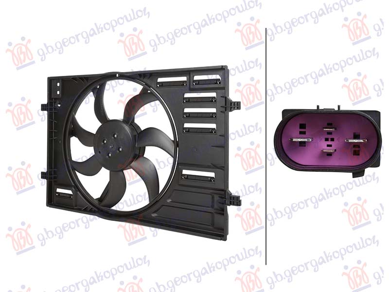 Audi a3 3d/sportback 2012-2016 (8v1/8vk/8va/8vf) VENTILATOR (457mm) (500W) (4 PIN)