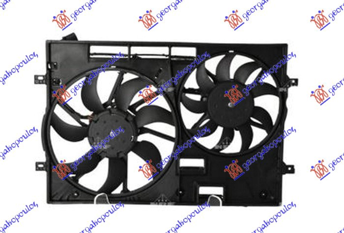 Cupra formentor 20- VENTILATOR (DUPLI) KOMPLET (1.4/1.8/2.0/2.5 BENZIN - 2.0 DIZEL) (370/295mm) (4 PIN)