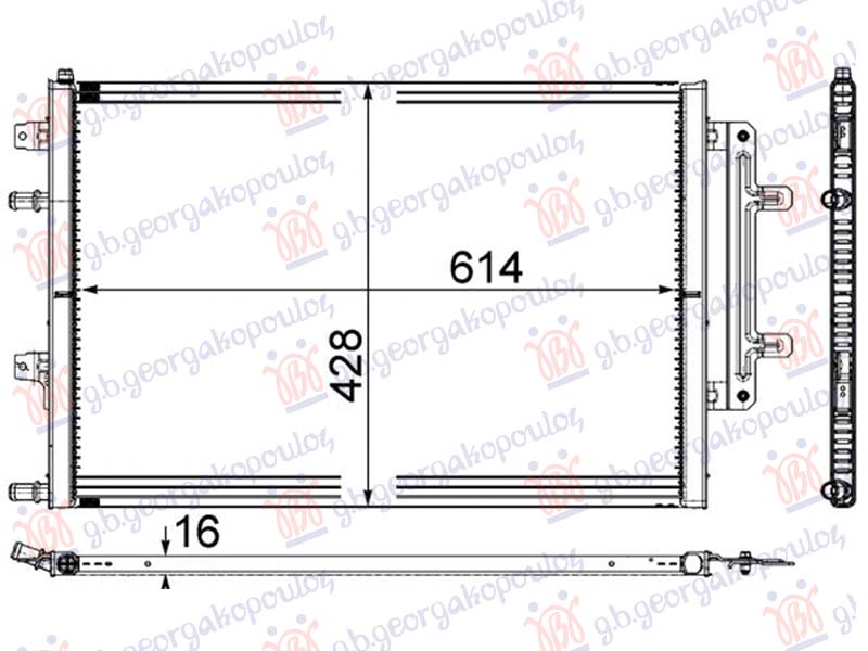 Audi a8 2013-2017 (4h2/4h8/4hc/4hl) HLADNJAK MOTORA DODATNI 3.0/4.0 TFSi BENZIN (615x430x16) (MAHLE BEHR)