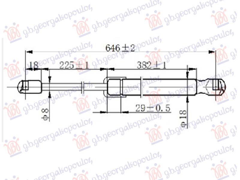 Audi r8 2007-2016 (422/423) AMORTIZER GEPEK VRATA (646L-235N)