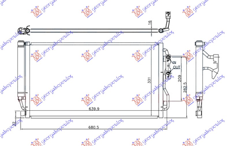 Bmw series 1 3/5d 2011-2015 (f21/f20) HLADNJAK KLIME 3.0 (M135i) BENZIN (AUTO) (600x345x16) (NISSENS)