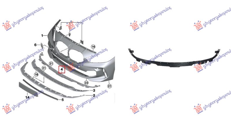 Bmw series 1 2019-2024 (f40) NOSAC SPOJLERA PREDNJEG BRANIKA PLASTICNI (ADAPTER) (M-SPORT)
