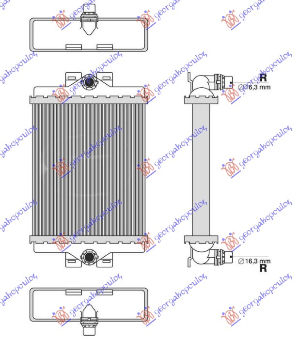 Bmw series 3 sdn/s.w. 2014-2018 (f30/f31) HLADNJAK MOTORA DODATNI BENZIN/DIZEL (185x156x26) (NRF)