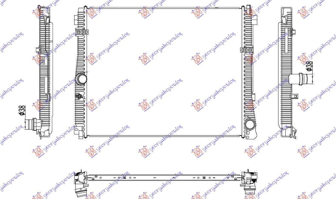 Bmw series 3 (g20/g21) sdn/s.w. 18-22 HLADNJAK MOTORA 2.0 BENZIN (615x502x22)