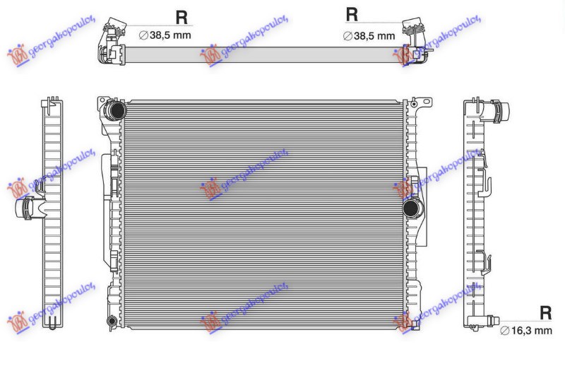 Bmw series 3 sdn/s.w. 2012-2014 (f30/f31) HLADNJAK MOTORA 2.0 BENZIN (MAN/AUTO) (600x478) (NISSENS)
