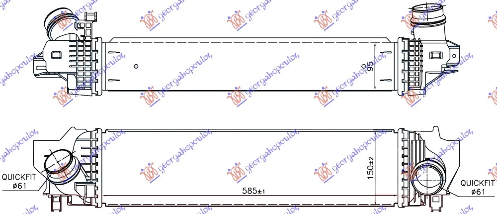 Bmw series 2 (f45/f46) active/gran tourer 14-17 HLADNJAK INTERKULER DI 2.0 (220i) BENZIN