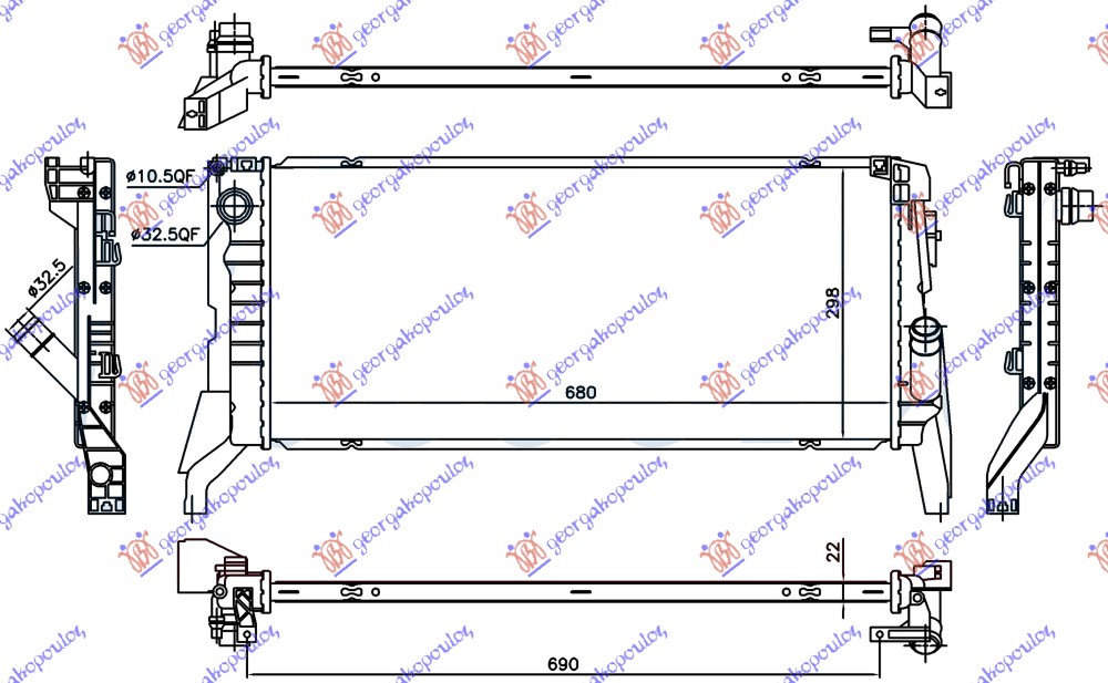 Bmw series 2 (f45/f46) active/gran tourer 14-17 HLADNJAK SVI MOD.DIZ.MAN.(680x298x22)