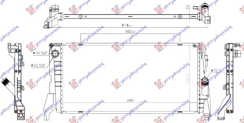 Mini countryman 2016-2021 (f60) HLADNJAK MOTORA 1.5 (216i-218i) BENZIN (MAN/AUTO) (680x330x22) (NRF)