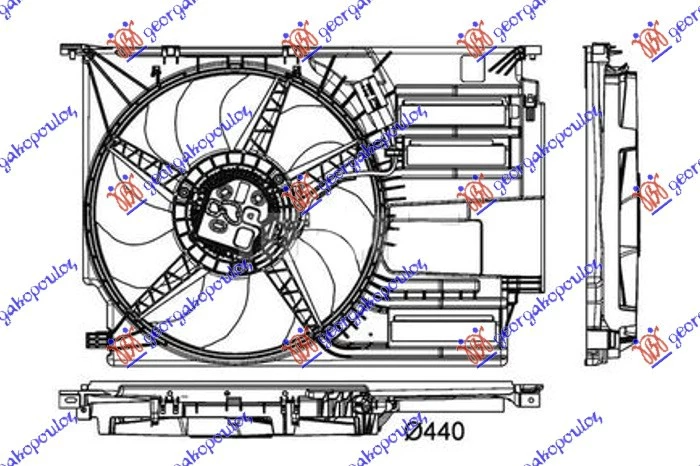 Bmw series 2 (f45/f46) active/gran tourer 14-17 VENTILATOR 1.5-2.0 BEN 2.0 DIZ 440mm 2P