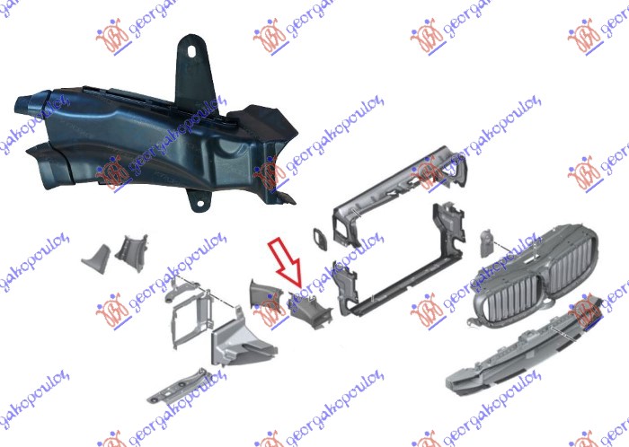 Bmw series 7 2015-2019 (g11/g12) USMERIVAC VAZDUHA UNUTRASNJI (PREDNJI DEO) (ZA KOCNICU)