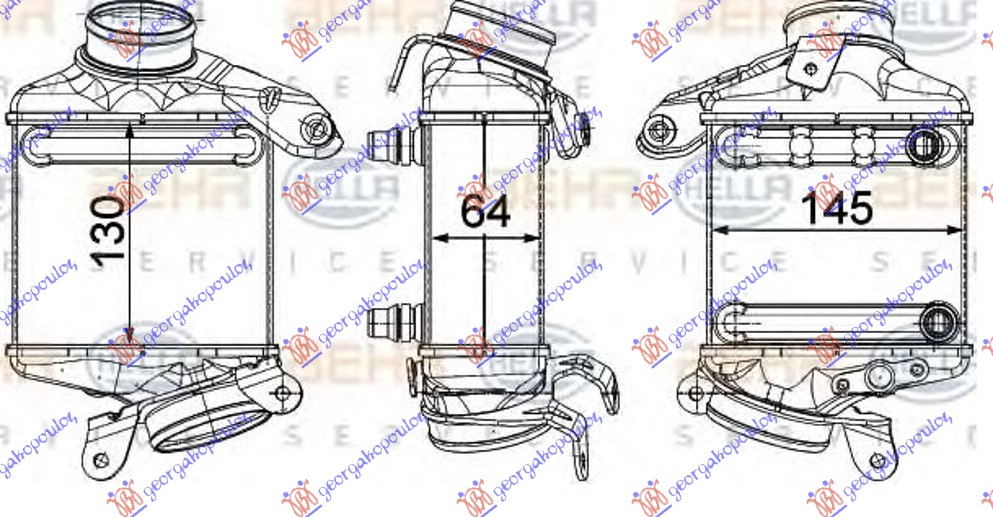 Bmw x6 (e71) 08-14 HLADNJAK INTERKULERA 4.0-4.4 BENZIN (130x145x64) (& GT-F07)