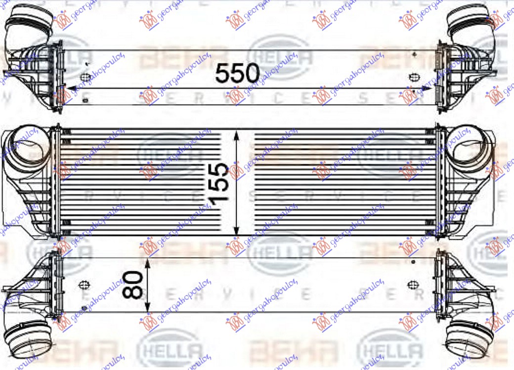 Bmw series 5 (f10/11) 10-13 HL.INTERK. 3.0BEN -2.0/3.0DIZ MAHLE BEHR