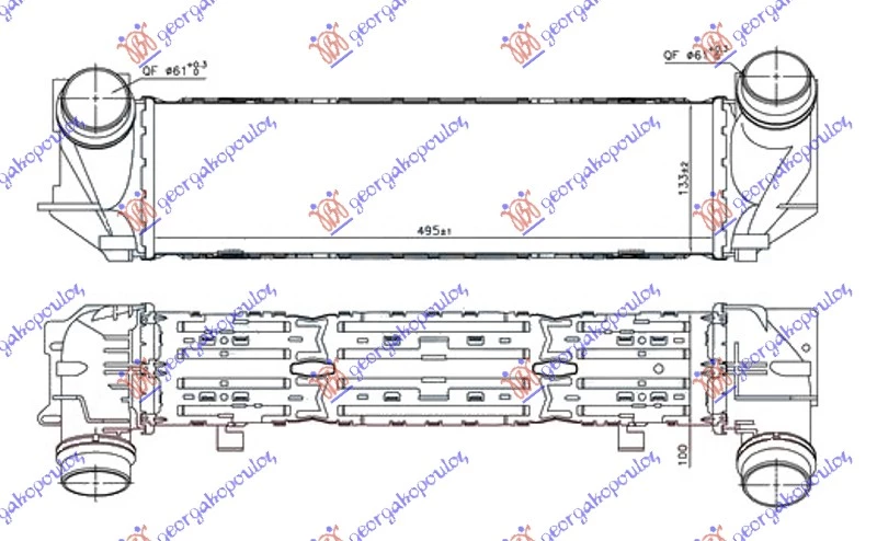 Bmw series 5 (f10/11) 10-13 HLAD.INTERCOOLERA 1.6-2.0 BENZIN