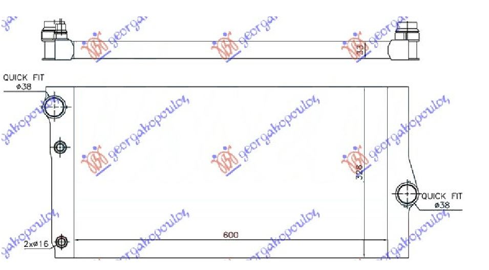 Bmw series 5 (f10/11) 10-13 HLADNJAK MOTORA DIZ GT/F07 60x31 M-BEHR