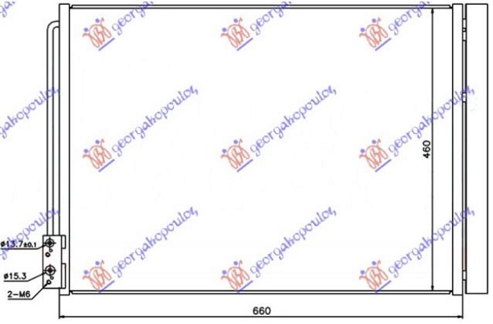 Bmw series 5 2013-2016 (f10/f11) HLADNJAK KLIME BENZIN/DIZEL (>/F07) (625x470x16) BEHR TIP (KOYO)