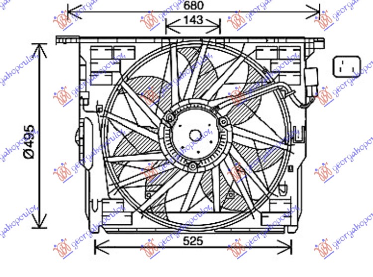 Bmw series 5 (f10/11) 10-13 VENTILATOR KOMPLET BENZIN/DIZEL 3 PIN