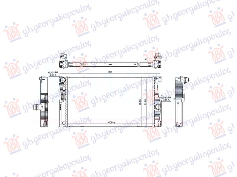 Bmw series 5 2013-2016 (f10/f11) HLADNJKA MOTORA 2.0 BENZIN (600x344x32)