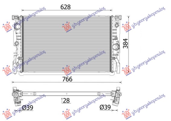 Bmw series 5 2016-2020 (g30/g31) HLADNJAK MOTORA 2.0 BENZIN (628x384x26)