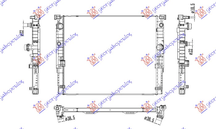 Bmw series 5 2016-2020 (g30/g31) HLADNJAK MOTORA 4.4 BENZIN/DIZEL (MANUELNI) (630x531)