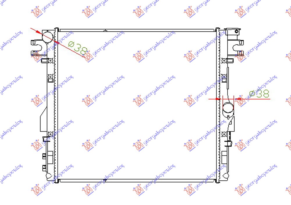 Jeep wrangler 2/4d 07-18 HLAD.MOTORA 3.8i-12V(56.5x51.5x23)(M/A)