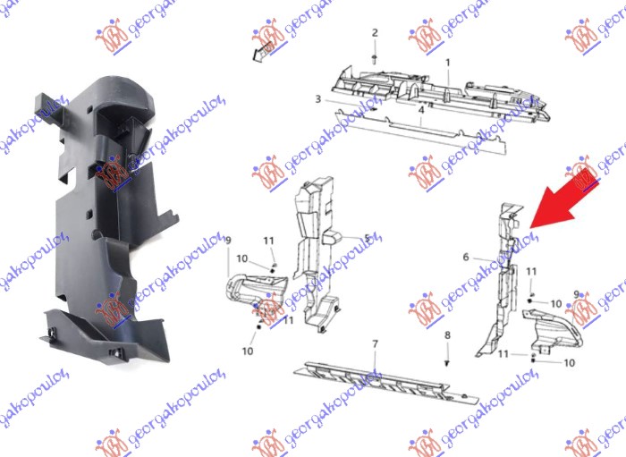 Jeep cherokee 14-19 NOSAC HLADNJAKA PLASTICNI VERTIKALNI