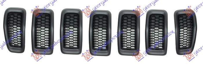 Jeep cherokee (kl) 19- PVC MASKA KOMPLET CRNA (SREBRNI OKVIR) (SET 7 DELOVA)