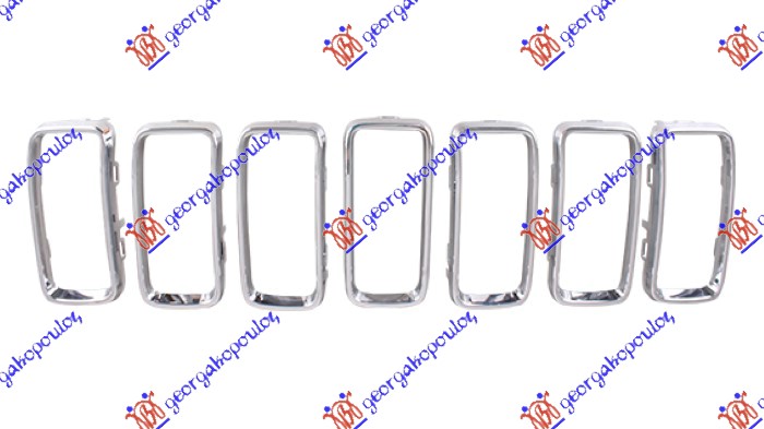 Jeep renegade 18- LAJSNA PVC MASKE HROM (SET 7 KOM)