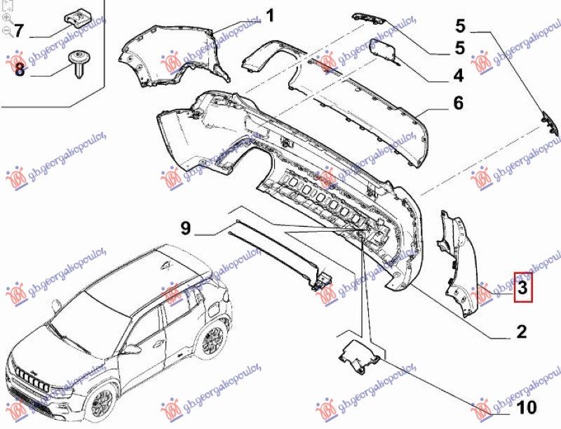 Jeep avenger 2022- (j2) KRAJ ZADNJEG BRANIKA (O)