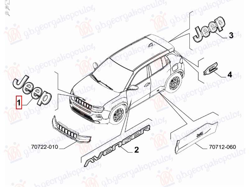 Jeep avenger 2022- (j2) ZNAK NA HAUBI (JEEP) (O)