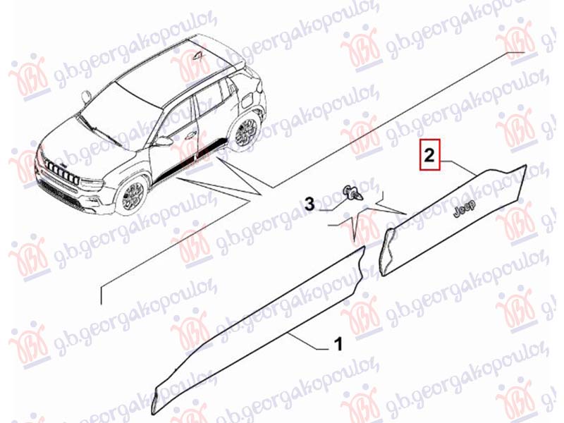 Jeep avenger 2022- (j2) LAJSNA ZADNJIH VRATA (O)