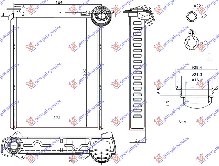 Citroen c3 picasso 09-12 GREJAC KABINE (172x232x22)