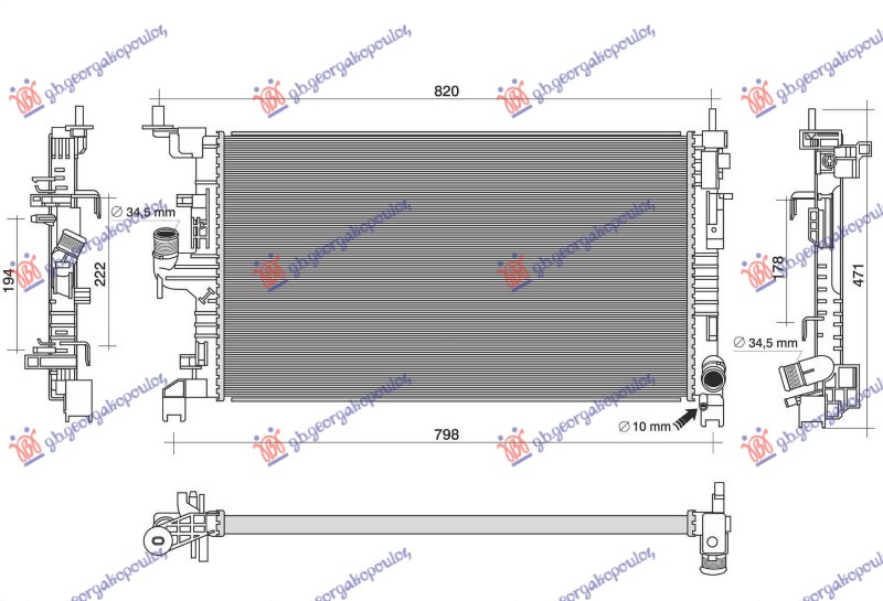 Dacia duster ii 2017-2022 (hm) HLADNJAK MOTORA 1.5 DIZEL (MAN/AUTO) (685x388) (NISSENS)