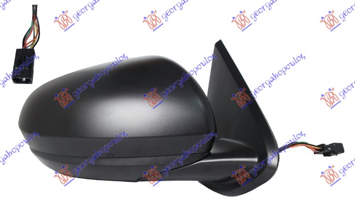 Dacia duster ii 2017-2022 (hm) RETROVIZOR ELEKTRICNI SA GREJACEM (MRTAV UGAO) (SENZOR) (9 PIN) (KONVEKSNO STAKLO)