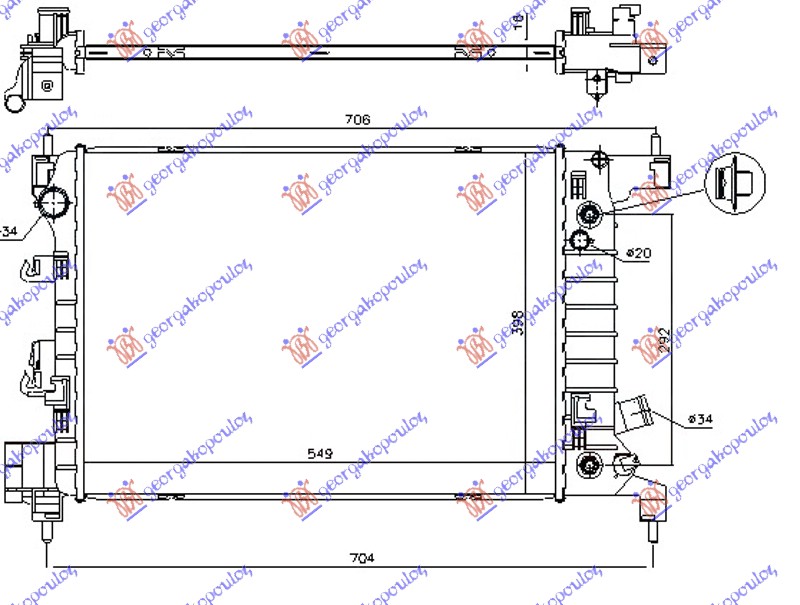 Chevrolet aveo sdn-h/b 12- HLAD.MOTO. 1.4i-16V(55x40x1.5)AUTOMATIK