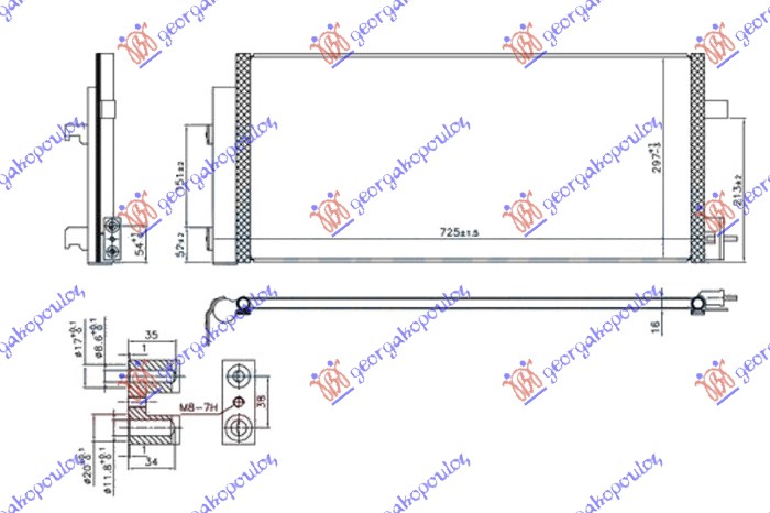 Chevrolet aveo sdn-h/b 12- HLAD.KLIME 1.3D DIZEL(665x296x16)