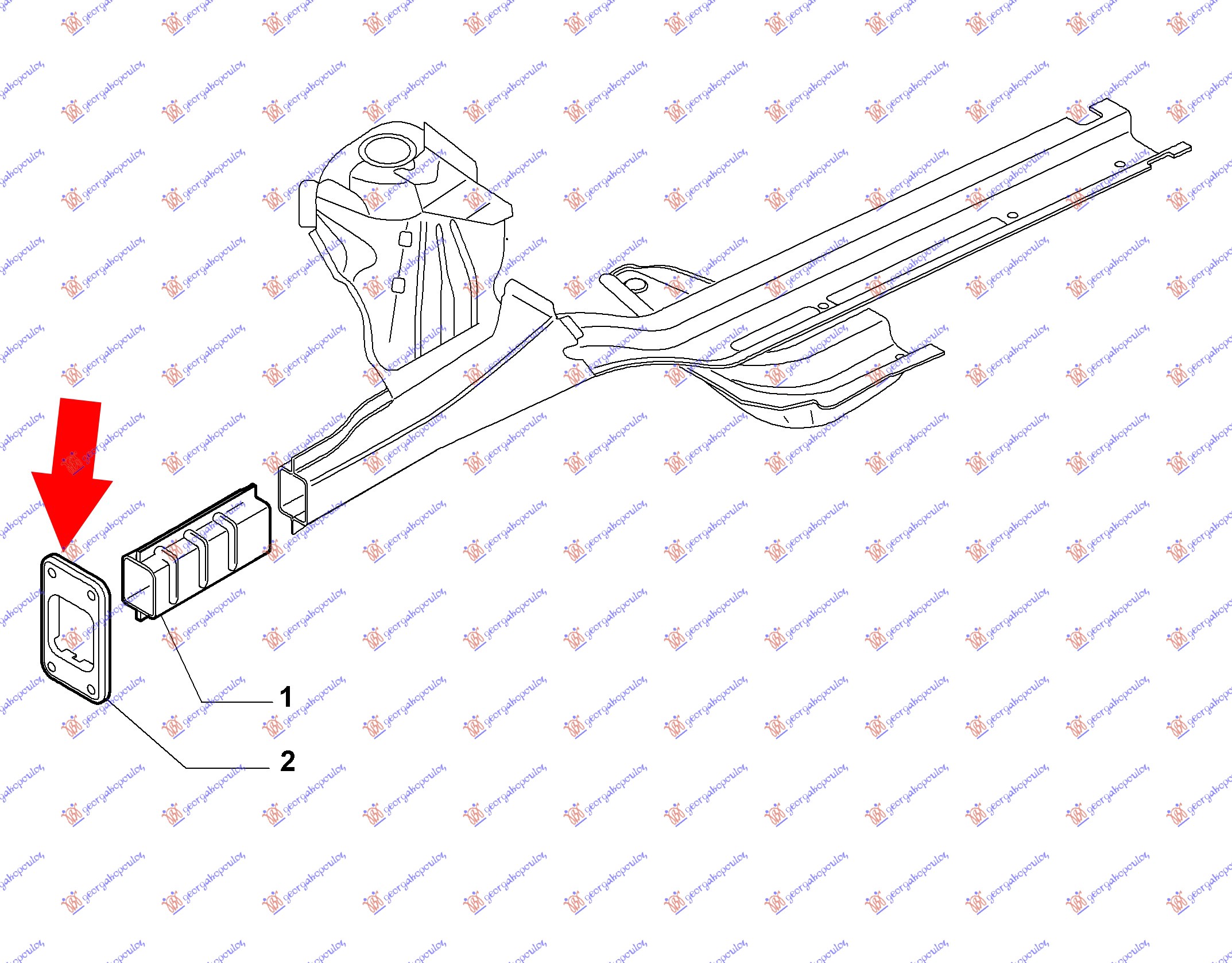 Fiat punto evo 09-12 POKLOPAC PREDNJEG KRAJA SASIJJE