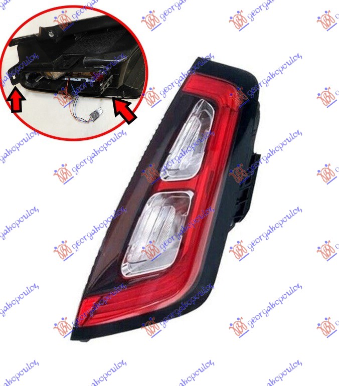 Fiat punto 12- STOP LAMPA (LED) (BEZ NOSACA SIJALICE) (ZA MODELE SA BRZOM MONTAZOM NOSACA SIJALICE) (DEPO)