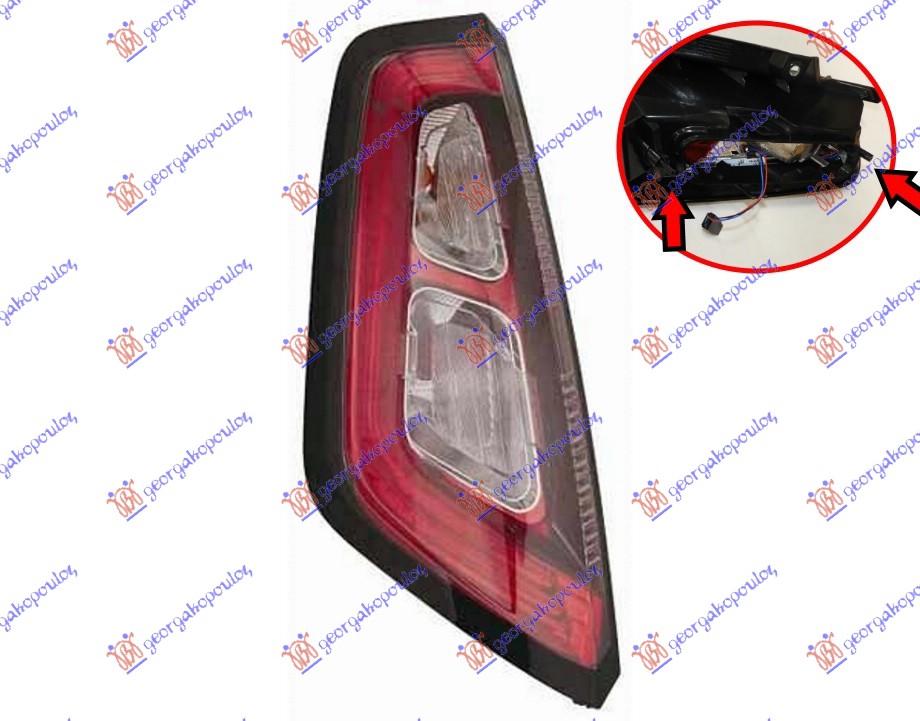 Fiat punto evo 09-12 STOP LAMPA (LED) (BEZ NOSACA SIJALICE) (ZA MODELE SA SRAFLJENJEM NOSACA SIJALICE) (SPORT) (DEPO)