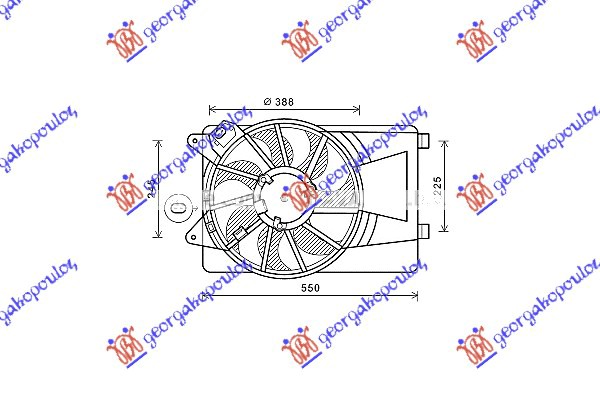 Fiat linea 07-13 VENTILATOR KOMPLET (1.4i 8V/16V) (+AC)