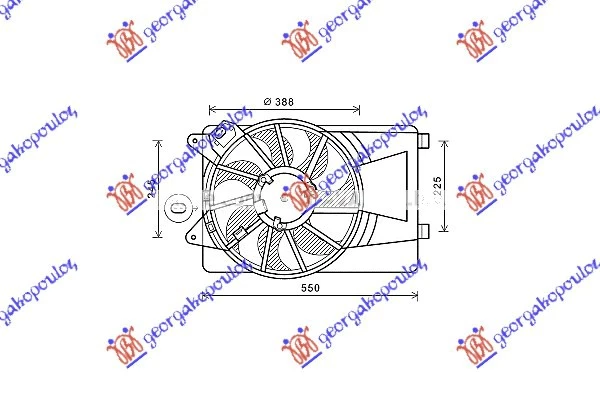 Fiat doblo 09-15 VENTILATOR KOMPLET 1.4i 8V-16V(+AC)