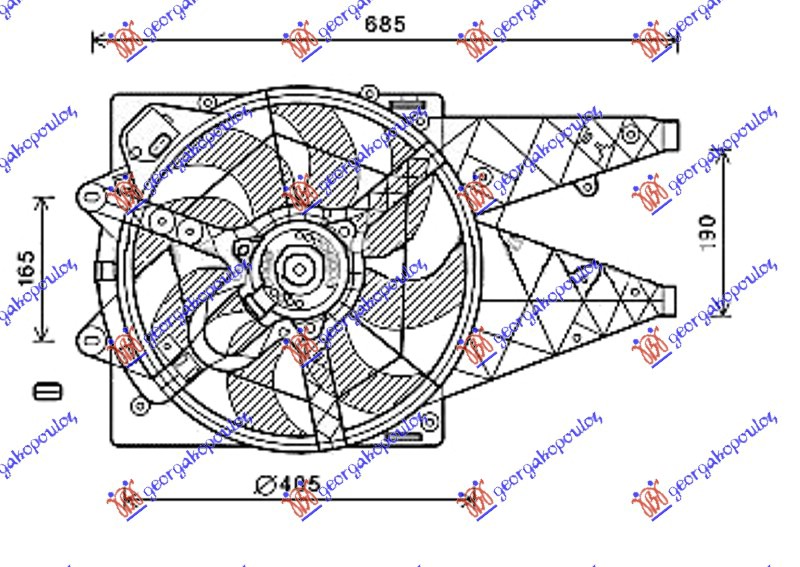 Fiat doblo 09-15 VENTILATOR KOMPLET 1.3-1.6-2.0 JTD(-AC)