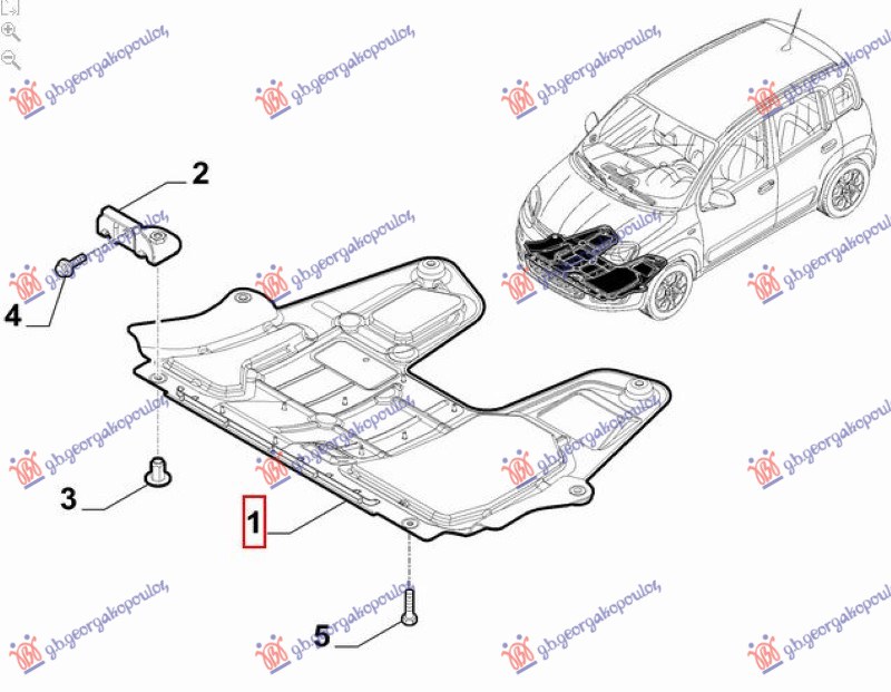 Fiat panda new 2012- (312/319) ZASTITA MOTORA PLASTICNA 1.0 (O)