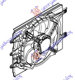 Fiat 500 l 12-17 VENTILATOR KOMPLET (+AC) 1.4 - 16V