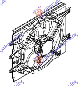 Fiat 500 l 12-17 VENTILATOR KOMPLET (-AC) 1.4i-16V