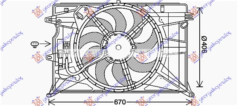 Fiat 500 x 15-19 VENTILATOR KOMPLET BENZ/DIZEL