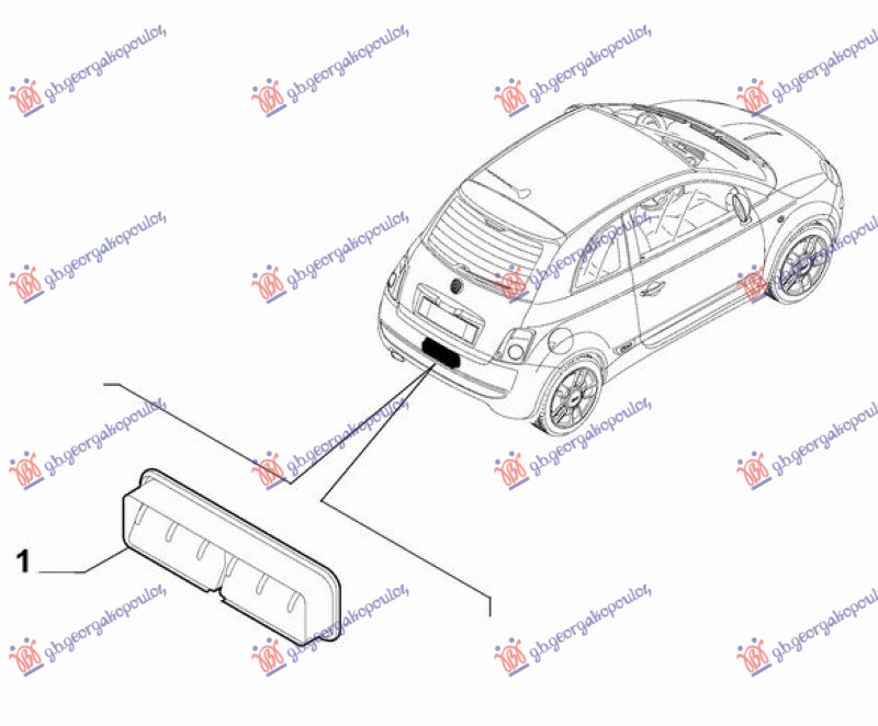 Fiat 500e 2021- (332) VENTILACIONA RESETKA GEPEKA (O)