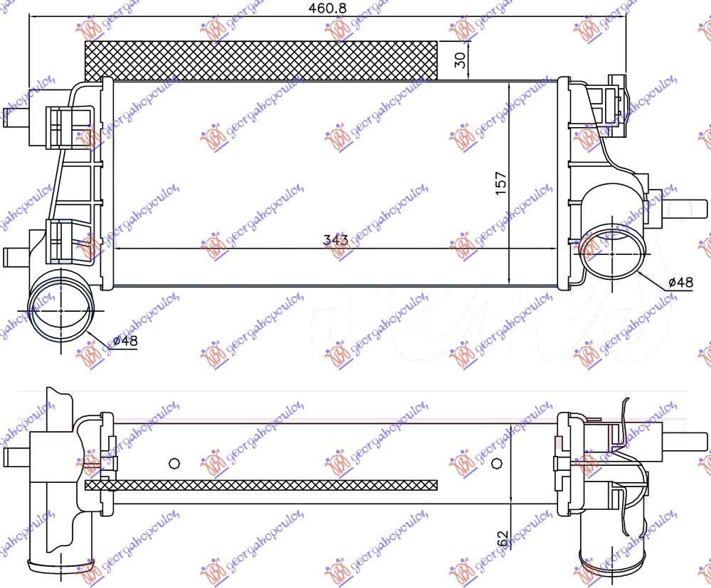 Ford focus c-max 10-14 HL. INTERKUL. 1.0 EcoBoost (343x157x62)